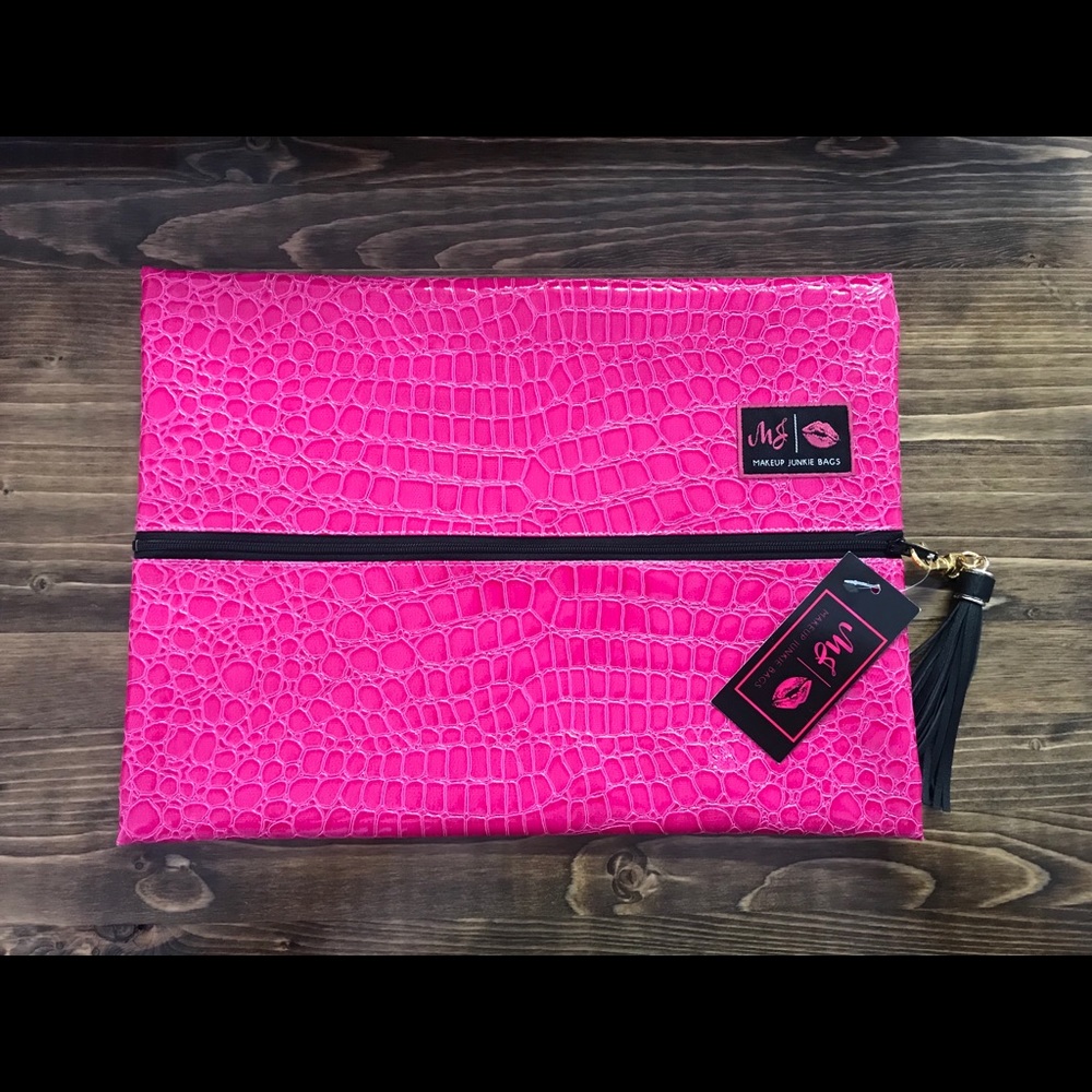 Makeup Junkie Bag- Meredith Hot Pink